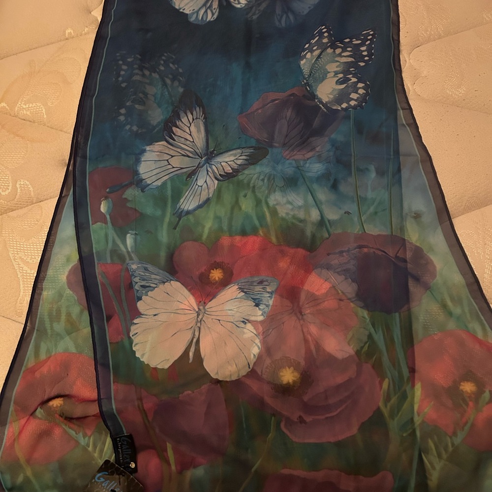 Floral Butterfly Print Scarf